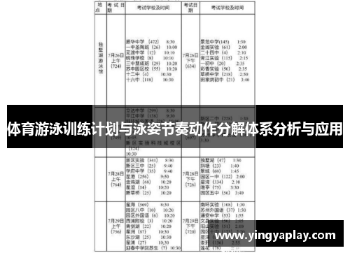 体育游泳训练计划与泳姿节奏动作分解体系分析与应用